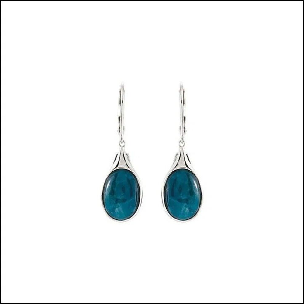 Genuine Opaque Apatite Dangle Earrings - New